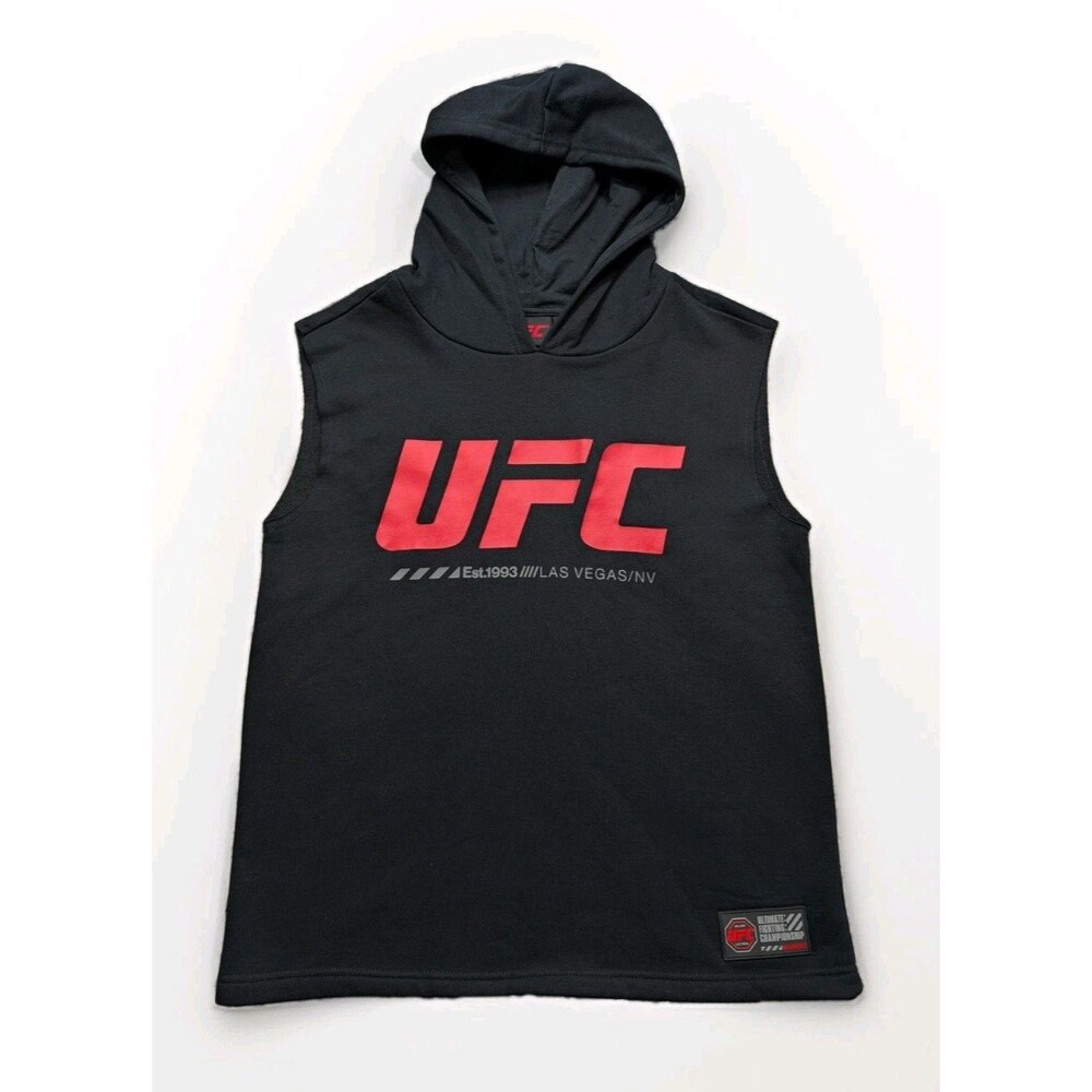 UFC Sleeveless Cutoff Hoodie UFC Graphic Black NEW Men’s Size Small MMA